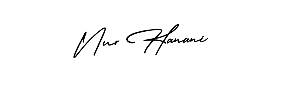 Also You can easily find your signature by using the search form. We will create Nur Hanani name handwritten signature images for you free of cost using AmerikaSignatureDemo-Regular sign style. Nur Hanani signature style 3 images and pictures png