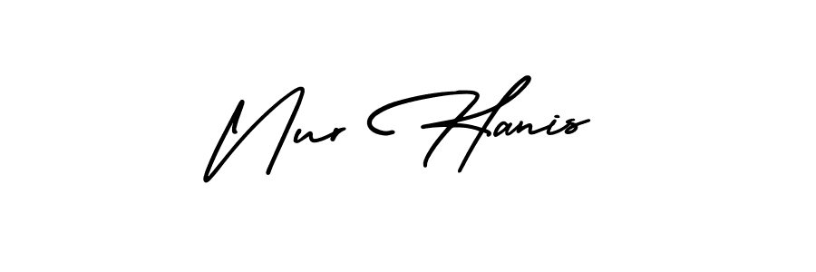It looks lik you need a new signature style for name Nur Hanis. Design unique handwritten (AmerikaSignatureDemo-Regular) signature with our free signature maker in just a few clicks. Nur Hanis signature style 3 images and pictures png