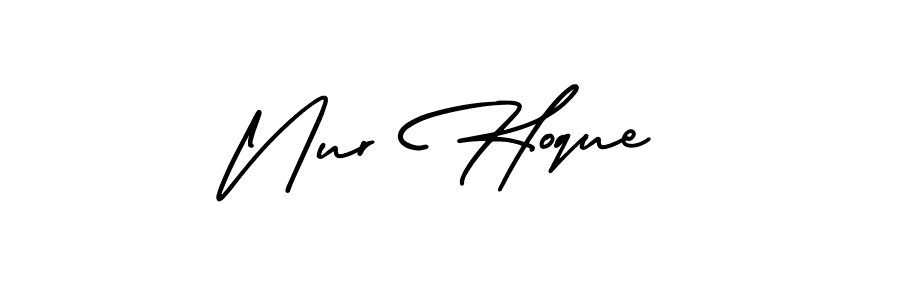 Nur Hoque stylish signature style. Best Handwritten Sign (AmerikaSignatureDemo-Regular) for my name. Handwritten Signature Collection Ideas for my name Nur Hoque. Nur Hoque signature style 3 images and pictures png