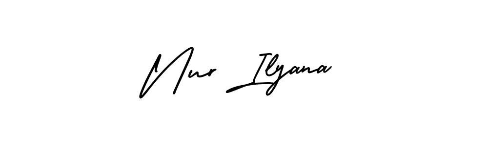 Best and Professional Signature Style for Nur Ilyana. AmerikaSignatureDemo-Regular Best Signature Style Collection. Nur Ilyana signature style 3 images and pictures png