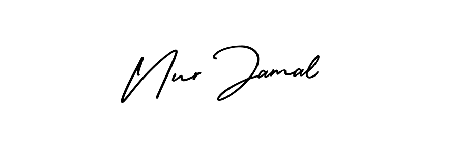 How to Draw Nur Jamal signature style? AmerikaSignatureDemo-Regular is a latest design signature styles for name Nur Jamal. Nur Jamal signature style 3 images and pictures png