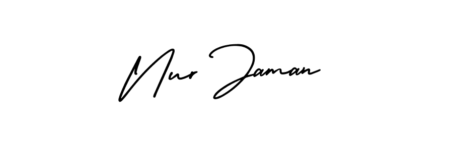 Nur Jaman stylish signature style. Best Handwritten Sign (AmerikaSignatureDemo-Regular) for my name. Handwritten Signature Collection Ideas for my name Nur Jaman. Nur Jaman signature style 3 images and pictures png
