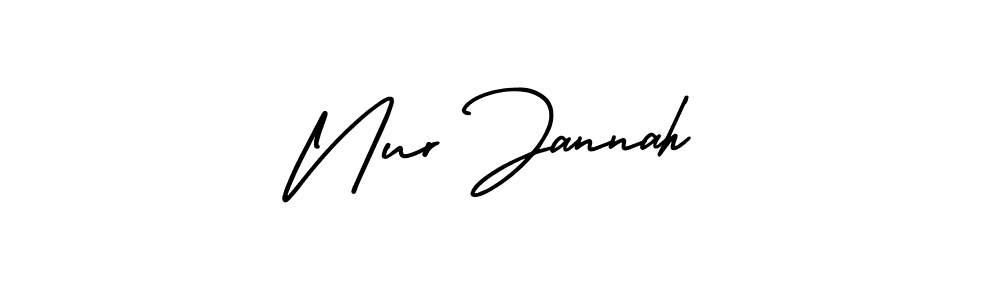 Also You can easily find your signature by using the search form. We will create Nur Jannah name handwritten signature images for you free of cost using AmerikaSignatureDemo-Regular sign style. Nur Jannah signature style 3 images and pictures png