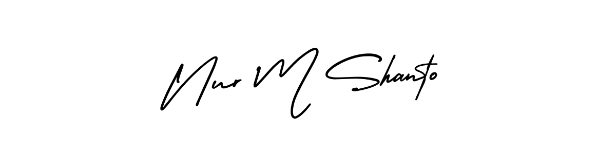 Nur M Shanto stylish signature style. Best Handwritten Sign (AmerikaSignatureDemo-Regular) for my name. Handwritten Signature Collection Ideas for my name Nur M Shanto. Nur M Shanto signature style 3 images and pictures png