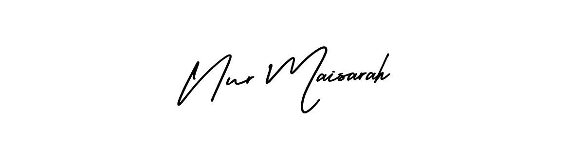 You should practise on your own different ways (AmerikaSignatureDemo-Regular) to write your name (Nur Maisarah) in signature. don't let someone else do it for you. Nur Maisarah signature style 3 images and pictures png