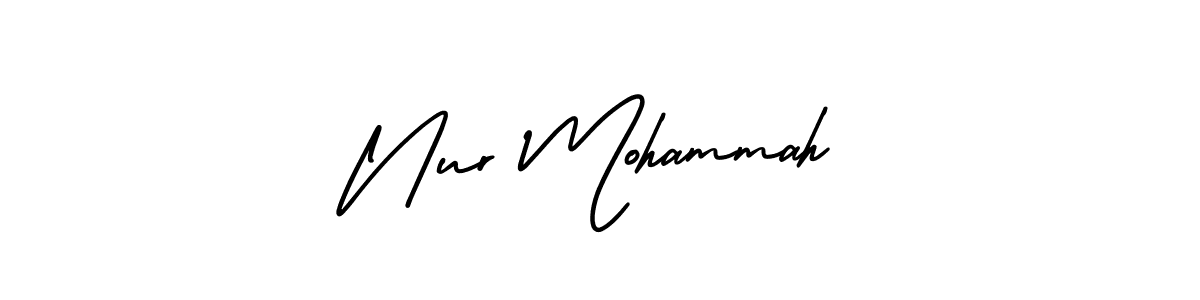 Nur Mohammah stylish signature style. Best Handwritten Sign (AmerikaSignatureDemo-Regular) for my name. Handwritten Signature Collection Ideas for my name Nur Mohammah. Nur Mohammah signature style 3 images and pictures png