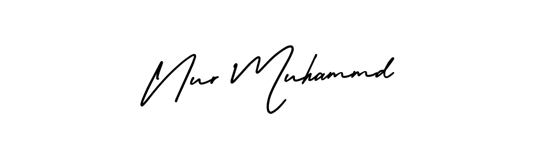 Design your own signature with our free online signature maker. With this signature software, you can create a handwritten (AmerikaSignatureDemo-Regular) signature for name Nur Muhammd. Nur Muhammd signature style 3 images and pictures png