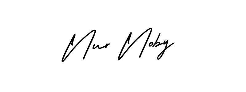 Create a beautiful signature design for name Nur Noby. With this signature (AmerikaSignatureDemo-Regular) fonts, you can make a handwritten signature for free. Nur Noby signature style 3 images and pictures png