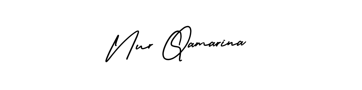 Make a short Nur Qamarina signature style. Manage your documents anywhere anytime using AmerikaSignatureDemo-Regular. Create and add eSignatures, submit forms, share and send files easily. Nur Qamarina signature style 3 images and pictures png