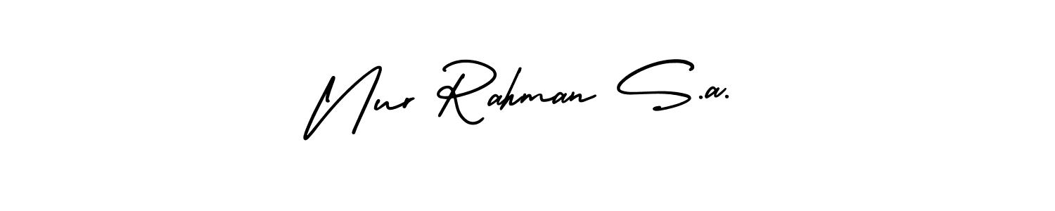 Design your own signature with our free online signature maker. With this signature software, you can create a handwritten (AmerikaSignatureDemo-Regular) signature for name Nur Rahman S.a.. Nur Rahman S.a. signature style 3 images and pictures png