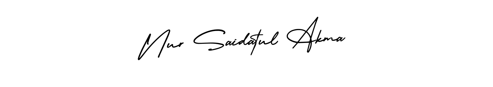 Make a beautiful signature design for name Nur Saidatul Akma. With this signature (AmerikaSignatureDemo-Regular) style, you can create a handwritten signature for free. Nur Saidatul Akma signature style 3 images and pictures png