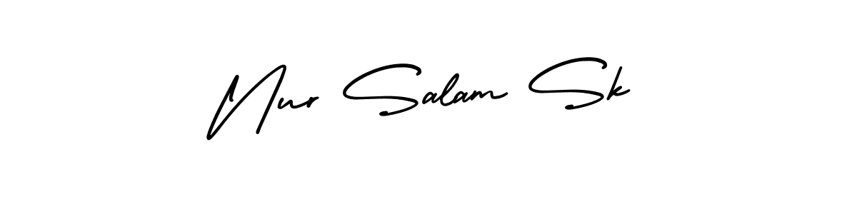It looks lik you need a new signature style for name Nur Salam Sk. Design unique handwritten (AmerikaSignatureDemo-Regular) signature with our free signature maker in just a few clicks. Nur Salam Sk signature style 3 images and pictures png
