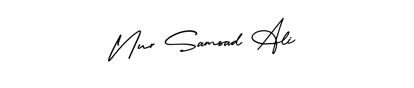 Make a beautiful signature design for name Nur Samsad Ali. With this signature (AmerikaSignatureDemo-Regular) style, you can create a handwritten signature for free. Nur Samsad Ali signature style 3 images and pictures png