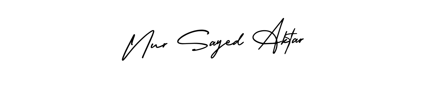 How to make Nur Sayed Aktar signature? AmerikaSignatureDemo-Regular is a professional autograph style. Create handwritten signature for Nur Sayed Aktar name. Nur Sayed Aktar signature style 3 images and pictures png