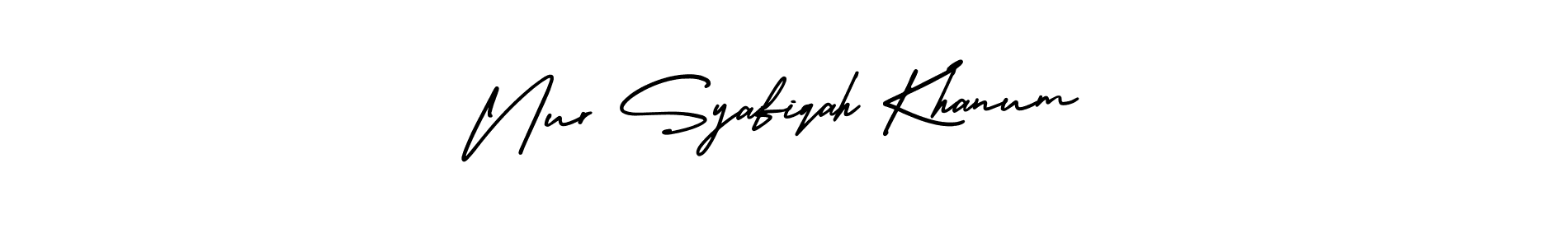 How to Draw Nur Syafiqah Khanum signature style? AmerikaSignatureDemo-Regular is a latest design signature styles for name Nur Syafiqah Khanum. Nur Syafiqah Khanum signature style 3 images and pictures png