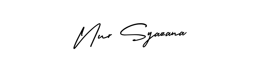 Make a beautiful signature design for name Nur Syazana. With this signature (AmerikaSignatureDemo-Regular) style, you can create a handwritten signature for free. Nur Syazana signature style 3 images and pictures png