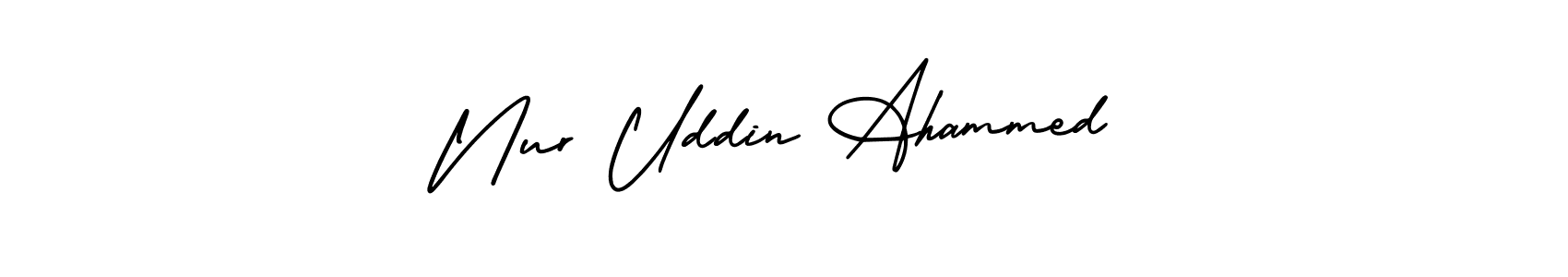 Nur Uddin Ahammed stylish signature style. Best Handwritten Sign (AmerikaSignatureDemo-Regular) for my name. Handwritten Signature Collection Ideas for my name Nur Uddin Ahammed. Nur Uddin Ahammed signature style 3 images and pictures png