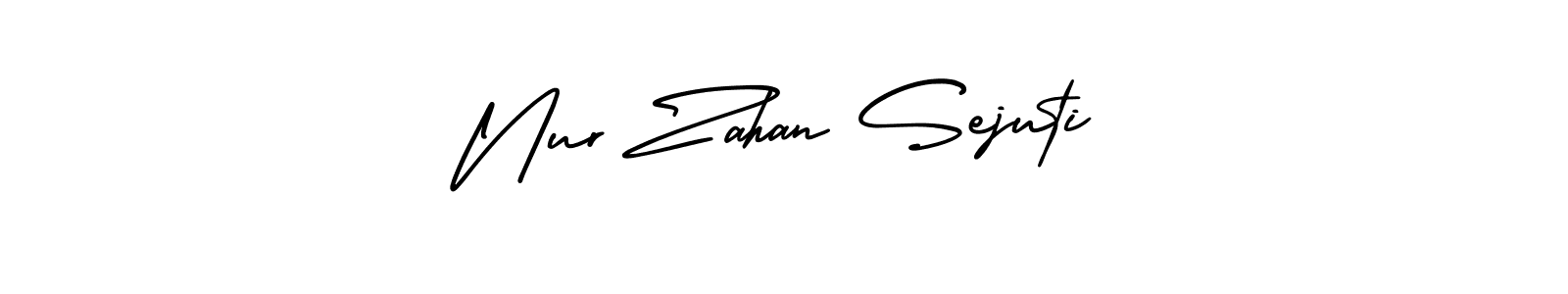 Use a signature maker to create a handwritten signature online. With this signature software, you can design (AmerikaSignatureDemo-Regular) your own signature for name Nur Zahan Sejuti. Nur Zahan Sejuti signature style 3 images and pictures png