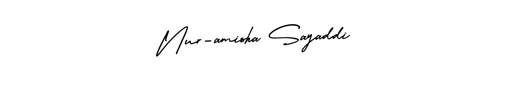 Make a beautiful signature design for name Nur-amisha Sayaddi. With this signature (AmerikaSignatureDemo-Regular) style, you can create a handwritten signature for free. Nur-amisha Sayaddi signature style 3 images and pictures png