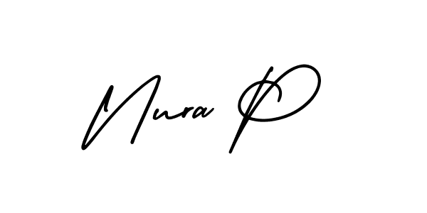 Design your own signature with our free online signature maker. With this signature software, you can create a handwritten (AmerikaSignatureDemo-Regular) signature for name Nura P. Nura P signature style 3 images and pictures png