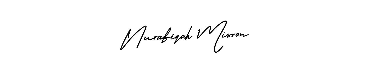 AmerikaSignatureDemo-Regular is a professional signature style that is perfect for those who want to add a touch of class to their signature. It is also a great choice for those who want to make their signature more unique. Get Nurafiqah Misron name to fancy signature for free. Nurafiqah Misron signature style 3 images and pictures png