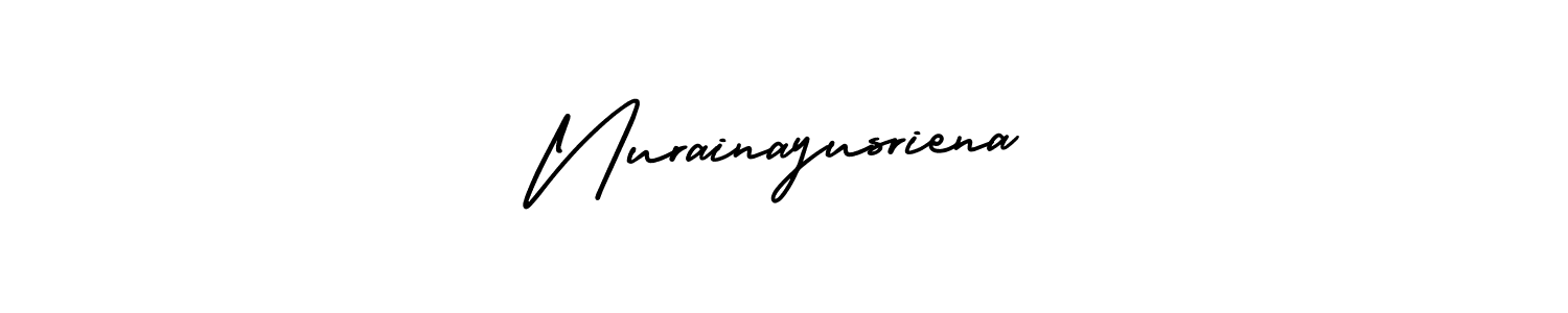 Design your own signature with our free online signature maker. With this signature software, you can create a handwritten (AmerikaSignatureDemo-Regular) signature for name Nurainayusriena. Nurainayusriena signature style 3 images and pictures png