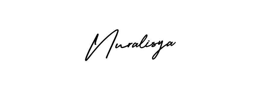 Similarly AmerikaSignatureDemo-Regular is the best handwritten signature design. Signature creator online .You can use it as an online autograph creator for name Nuralisya. Nuralisya signature style 3 images and pictures png