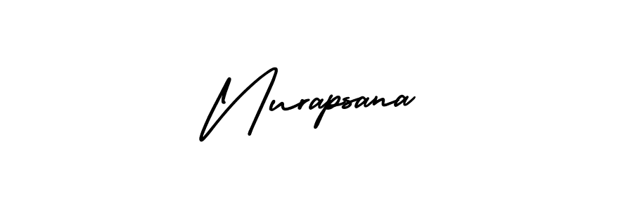 How to Draw Nurapsana signature style? AmerikaSignatureDemo-Regular is a latest design signature styles for name Nurapsana. Nurapsana signature style 3 images and pictures png