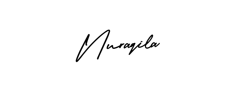 How to Draw Nuraqila signature style? AmerikaSignatureDemo-Regular is a latest design signature styles for name Nuraqila. Nuraqila signature style 3 images and pictures png