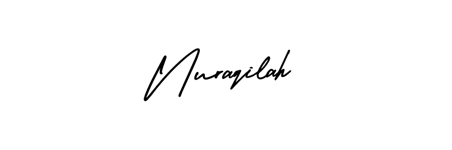This is the best signature style for the Nuraqilah name. Also you like these signature font (AmerikaSignatureDemo-Regular). Mix name signature. Nuraqilah signature style 3 images and pictures png