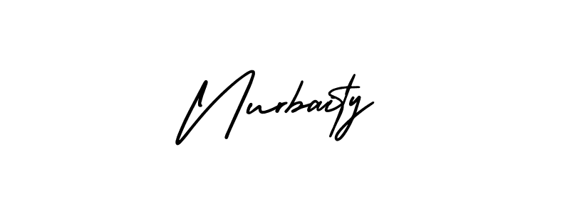 AmerikaSignatureDemo-Regular is a professional signature style that is perfect for those who want to add a touch of class to their signature. It is also a great choice for those who want to make their signature more unique. Get Nurbaity name to fancy signature for free. Nurbaity signature style 3 images and pictures png