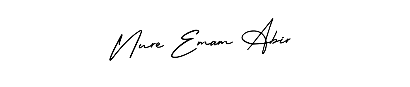 if you are searching for the best signature style for your name Nure Emam Abir. so please give up your signature search. here we have designed multiple signature styles  using AmerikaSignatureDemo-Regular. Nure Emam Abir signature style 3 images and pictures png