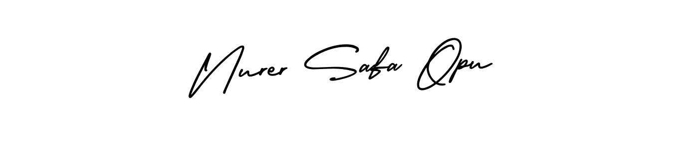 Make a beautiful signature design for name Nurer Safa Opu. With this signature (AmerikaSignatureDemo-Regular) style, you can create a handwritten signature for free. Nurer Safa Opu signature style 3 images and pictures png