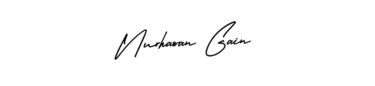 How to Draw Nurhasan Gain signature style? AmerikaSignatureDemo-Regular is a latest design signature styles for name Nurhasan Gain. Nurhasan Gain signature style 3 images and pictures png