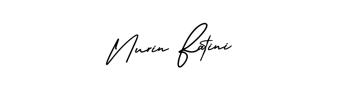 How to Draw Nurin Fatini signature style? AmerikaSignatureDemo-Regular is a latest design signature styles for name Nurin Fatini. Nurin Fatini signature style 3 images and pictures png