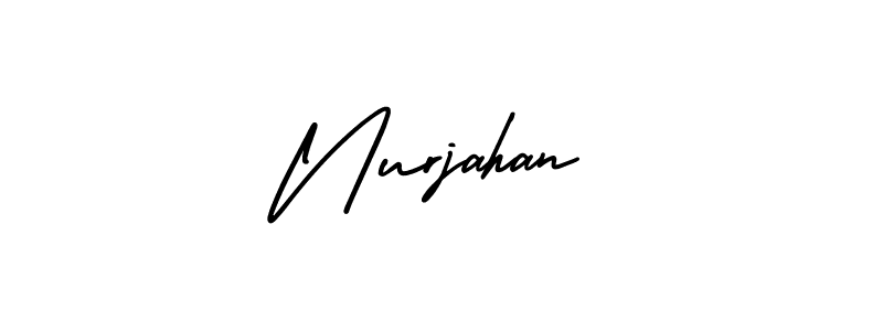 How to make Nurjahan name signature. Use AmerikaSignatureDemo-Regular style for creating short signs online. This is the latest handwritten sign. Nurjahan signature style 3 images and pictures png