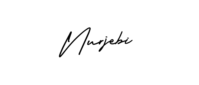 Use a signature maker to create a handwritten signature online. With this signature software, you can design (AmerikaSignatureDemo-Regular) your own signature for name Nurjebi. Nurjebi signature style 3 images and pictures png