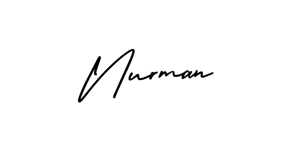 Use a signature maker to create a handwritten signature online. With this signature software, you can design (AmerikaSignatureDemo-Regular) your own signature for name Nurman. Nurman signature style 3 images and pictures png
