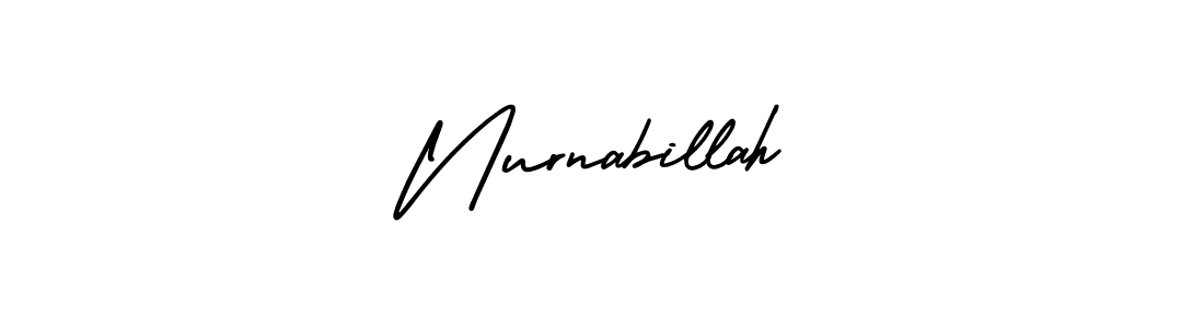 How to make Nurnabillah name signature. Use AmerikaSignatureDemo-Regular style for creating short signs online. This is the latest handwritten sign. Nurnabillah signature style 3 images and pictures png