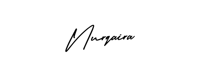 You should practise on your own different ways (AmerikaSignatureDemo-Regular) to write your name (Nurqaira) in signature. don't let someone else do it for you. Nurqaira signature style 3 images and pictures png