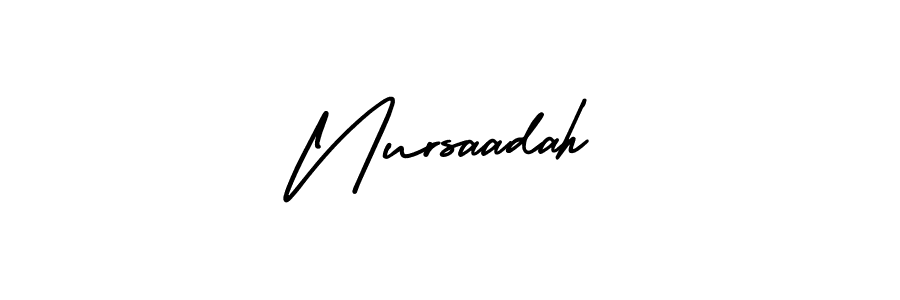 Best and Professional Signature Style for Nursaadah. AmerikaSignatureDemo-Regular Best Signature Style Collection. Nursaadah signature style 3 images and pictures png