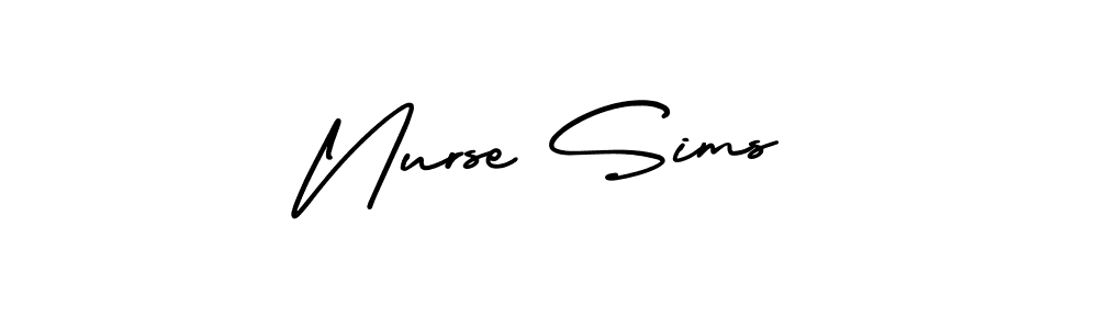 Use a signature maker to create a handwritten signature online. With this signature software, you can design (AmerikaSignatureDemo-Regular) your own signature for name Nurse Sims. Nurse Sims signature style 3 images and pictures png