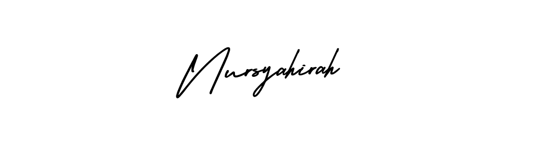 Also we have Nursyahirah name is the best signature style. Create professional handwritten signature collection using AmerikaSignatureDemo-Regular autograph style. Nursyahirah signature style 3 images and pictures png