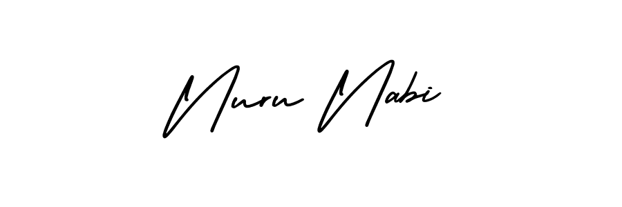 Make a beautiful signature design for name Nuru Nabi. With this signature (AmerikaSignatureDemo-Regular) style, you can create a handwritten signature for free. Nuru Nabi signature style 3 images and pictures png