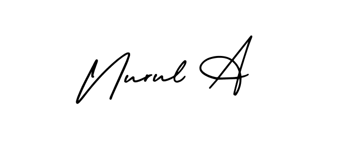 AmerikaSignatureDemo-Regular is a professional signature style that is perfect for those who want to add a touch of class to their signature. It is also a great choice for those who want to make their signature more unique. Get Nurul A name to fancy signature for free. Nurul A signature style 3 images and pictures png