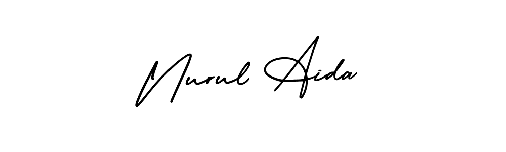 Use a signature maker to create a handwritten signature online. With this signature software, you can design (AmerikaSignatureDemo-Regular) your own signature for name Nurul Aida. Nurul Aida signature style 3 images and pictures png