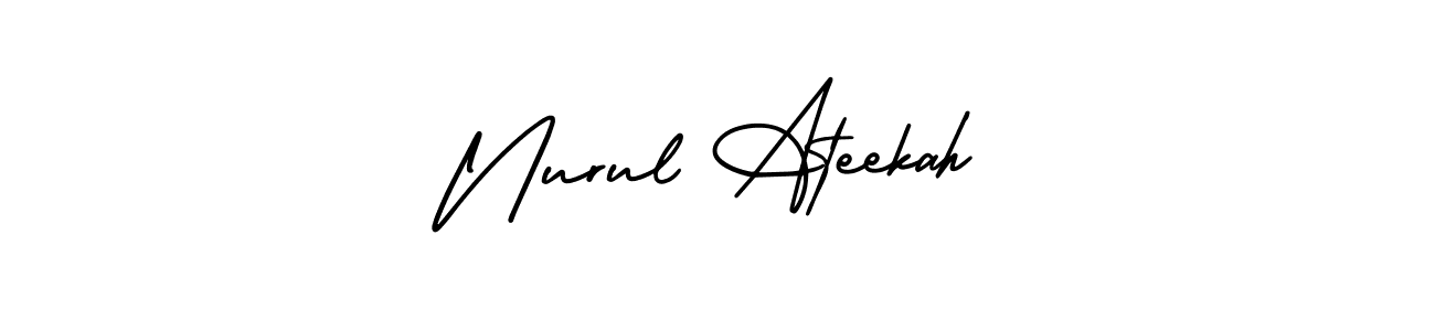 How to make Nurul Ateekah signature? AmerikaSignatureDemo-Regular is a professional autograph style. Create handwritten signature for Nurul Ateekah name. Nurul Ateekah signature style 3 images and pictures png