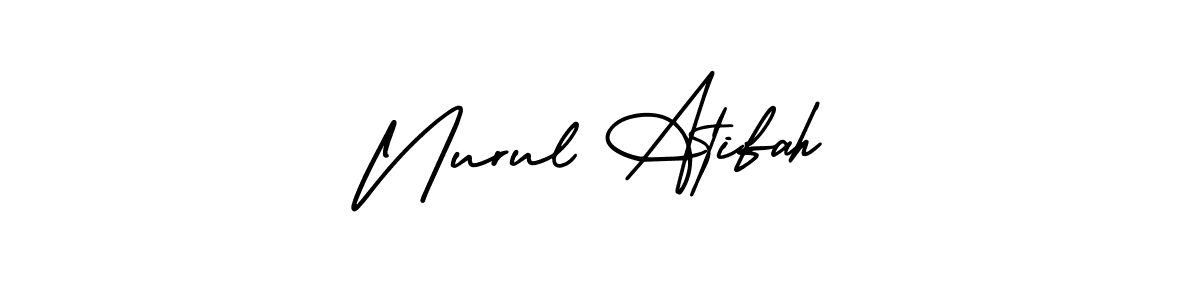 Similarly AmerikaSignatureDemo-Regular is the best handwritten signature design. Signature creator online .You can use it as an online autograph creator for name Nurul Atifah. Nurul Atifah signature style 3 images and pictures png