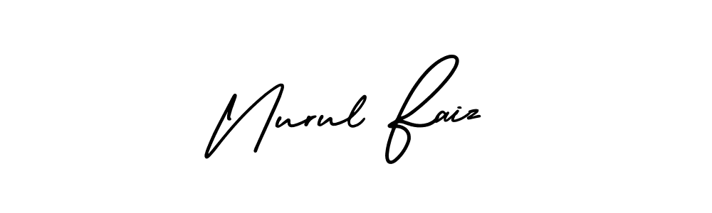 Nurul Faiz stylish signature style. Best Handwritten Sign (AmerikaSignatureDemo-Regular) for my name. Handwritten Signature Collection Ideas for my name Nurul Faiz. Nurul Faiz signature style 3 images and pictures png