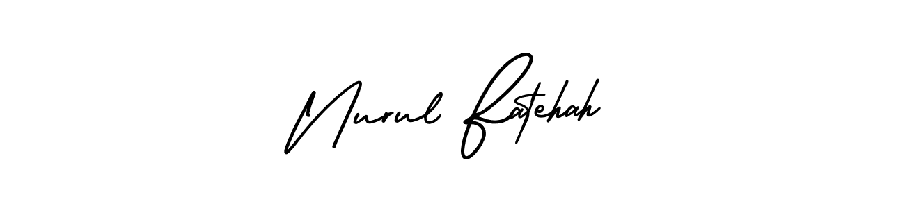 You should practise on your own different ways (AmerikaSignatureDemo-Regular) to write your name (Nurul Fatehah) in signature. don't let someone else do it for you. Nurul Fatehah signature style 3 images and pictures png